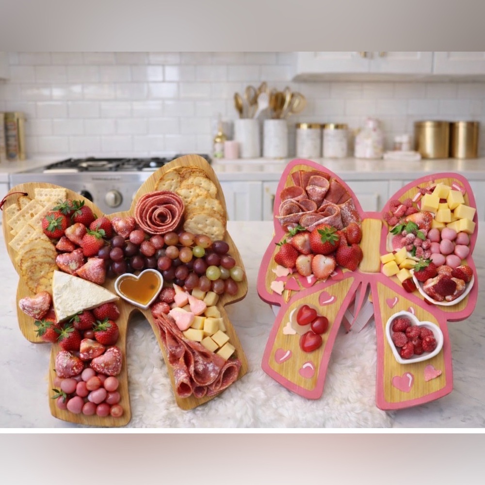 Pink Bow-Shaped Charcuterie